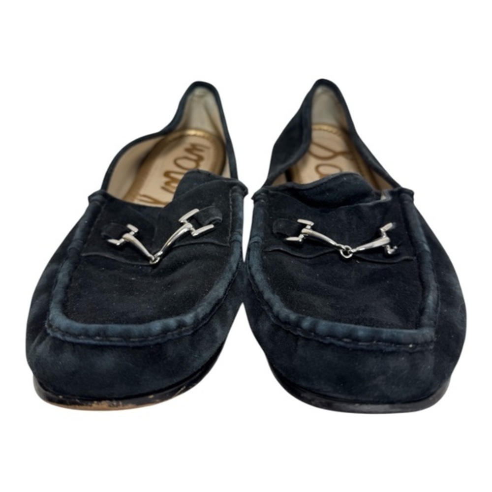 Sam Edelman Moe Toe Nubuck Loafer Womens Size 10 Black Suede Leather Talia